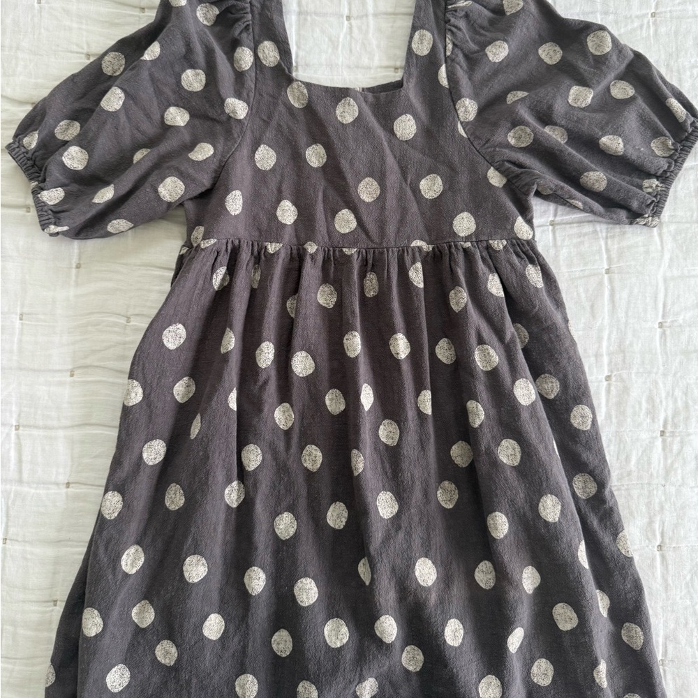 Rylee + Cru Charcoal Polka Dot Dress